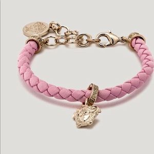 Pink Versace braided Medusa charm bracelet